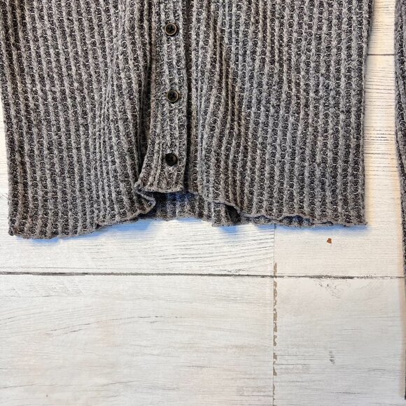 BP Top Womens Size Small Gray Nordstroms Button Down Waffle Knit V Neck Academia - Picture 7 of 15